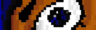 Close-up of the ANSI-art eye from the HackerZ Hideout front page